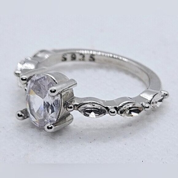 Sterling Silver Wedding Anniversary Engagement 2 Carat Oval Moissanite D… - Picture 7 of 10